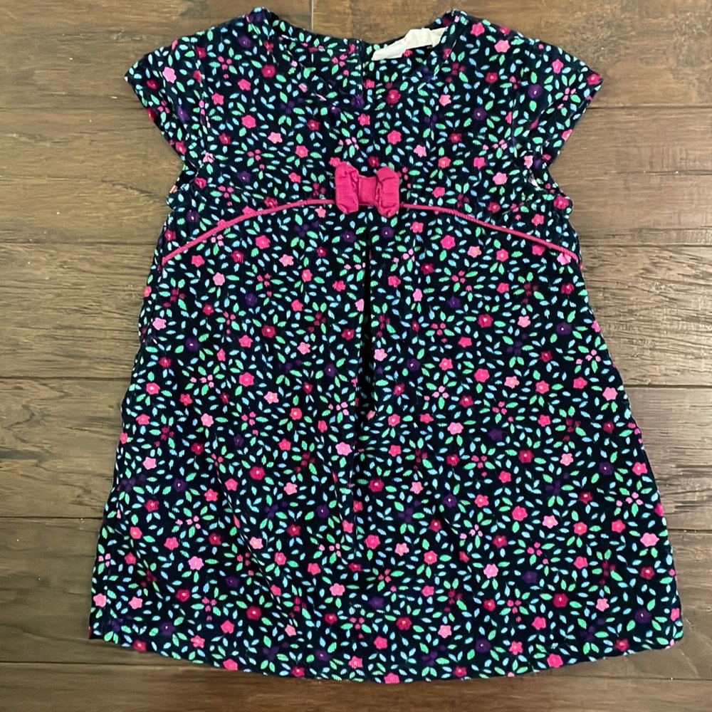Floral Corduroy Baby Girl Dress 3-6M